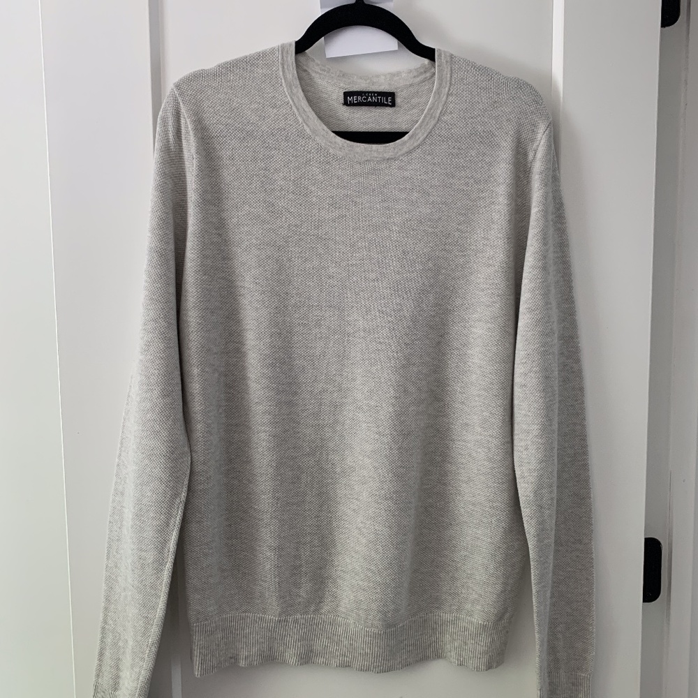 Mens J.Crew Birdseye Lightweight Crewneck Sweater